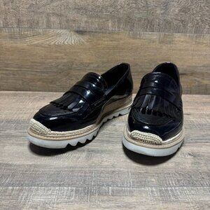 Torrid Espadrille Black Patent Kiltie Loafers Women's Size 11